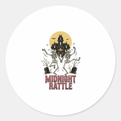 Dancing Skeleton Halloween Haunted Manor Vintage G Classic Round Sticker