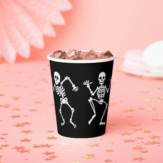 Dancing Skeleton Halloween Paper Cups (Insitu)