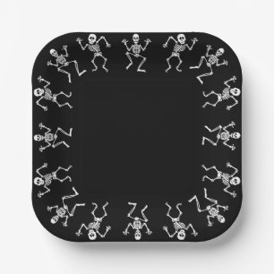 Dancing Skeleton Halloween Paper Plates