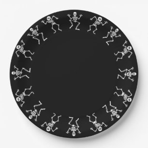 Dancing Skeleton Halloween Paper Plates