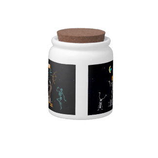 Dancing Skeleton Halloween Party Candy Jar