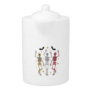Dancing Skeleton Halloween Teapot