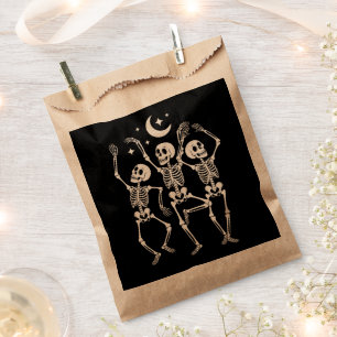 Dancing Skeleton Happy Halloween Fall Skull  Favor Bag