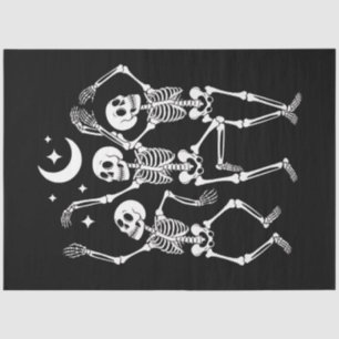 Dancing Skeleton Happy Halloween Fall Skull  Tissue Paper