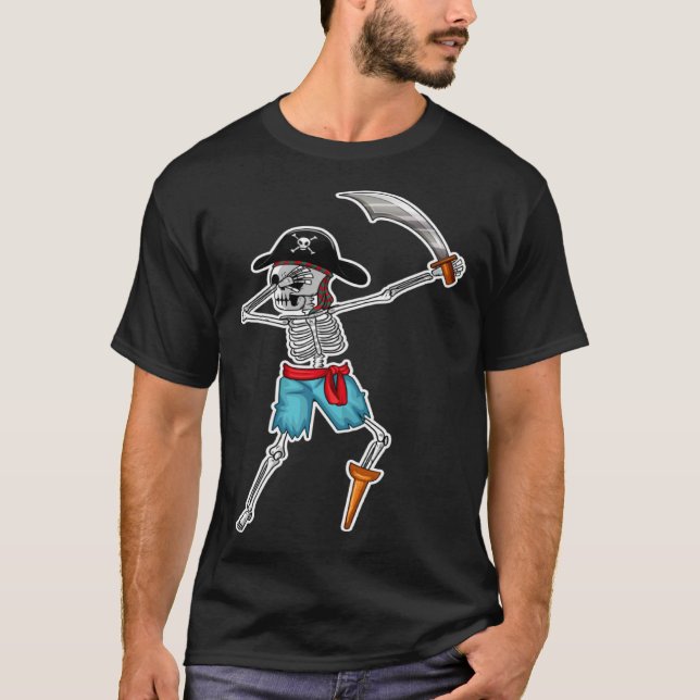 Dancing Skeleton I DAB I Dabbing I  Pirate T-Shirt (Front)