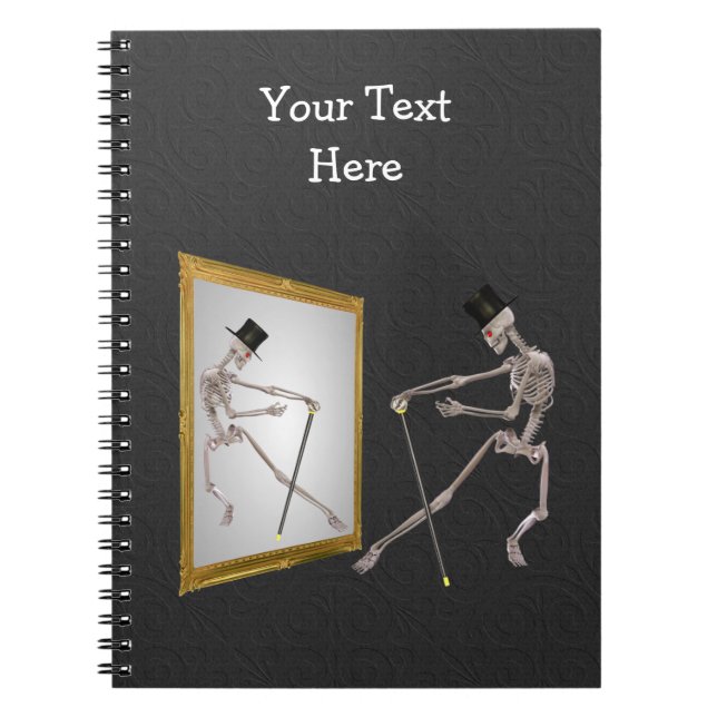 Dancing Skeleton In Mirror Notebook (Front)