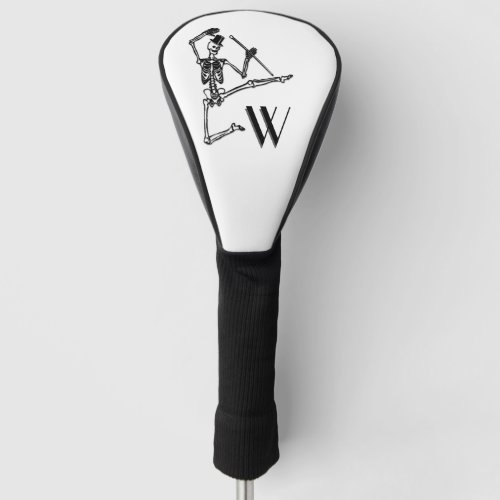 Dancing Skeleton Initial Golf Head Cover