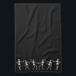 Dancing Skeleton Kitchen Towel (Black)<br><div class="desc">Want to liven up your house for Halloween?  Bring the party to your kitchen with this fun dancing skeleton kitchen towel!   Add your name or Happy Halloween to make all yours! Also available in orange.</div>