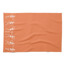 Dancing Skeleton Kitchen Towel (Orange)