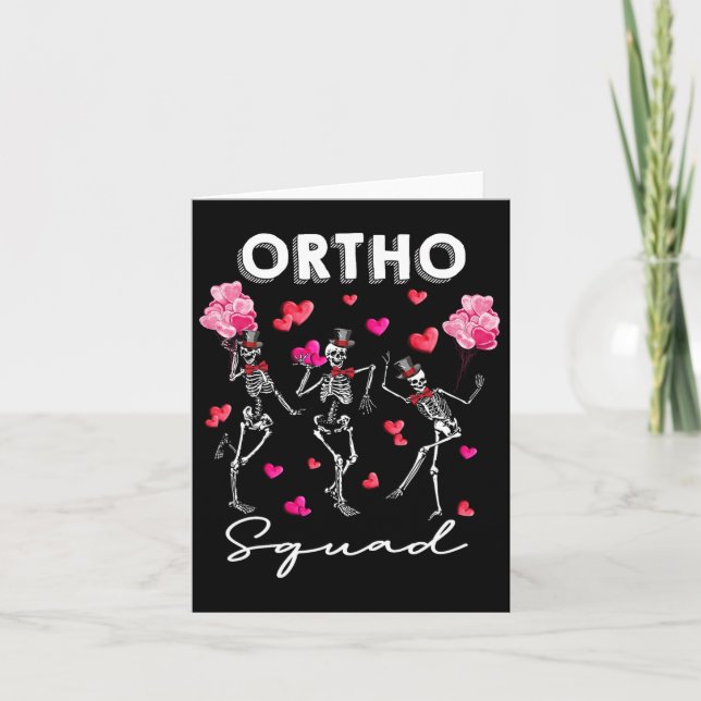 Dancing Skeleton Ortho Squad Orthopedic Valentine' Card (Front)