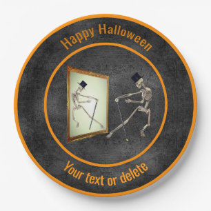 Dancing Skeleton Personalized Halloween Paper Plates