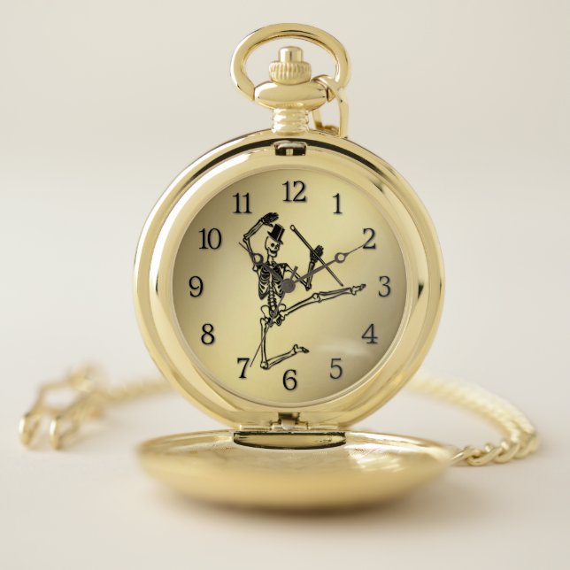 Dancing Skeleton Pocket Watch (Inside)
