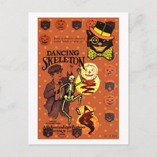 Dancing Skeleton Postcard