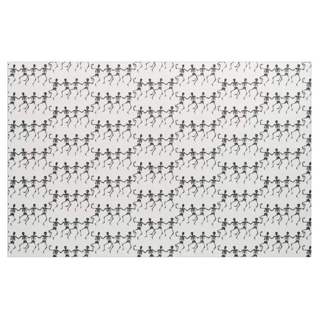 Dancing Skeleton Quartets Halloween Thunder_Cove Fabric (Fat Quarter)