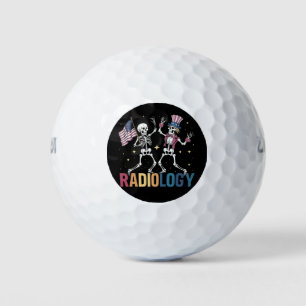 Dancing Skeleton Radiology X-ray Tech Patriotic Golf Balls