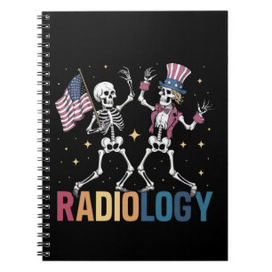 Dancing Skeleton Radiology X-ray Tech Patriotic  Notebook