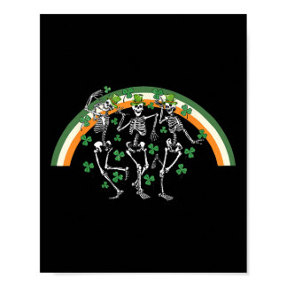 Dancing Skeleton St Paddy's Day Irish Beer Drinkin Poster