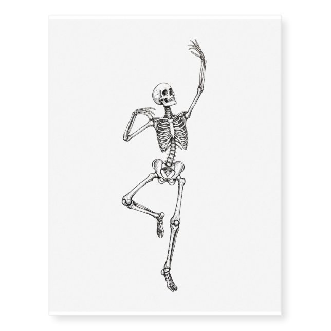 Dancing Skeleton Temporary Tattoos (Front)