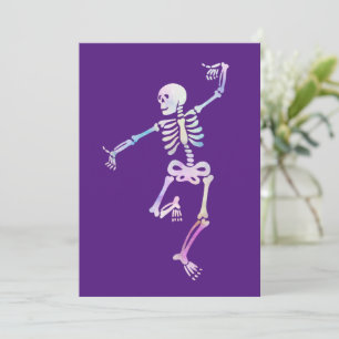 Dancing Skeleton Watercolor    Invitation