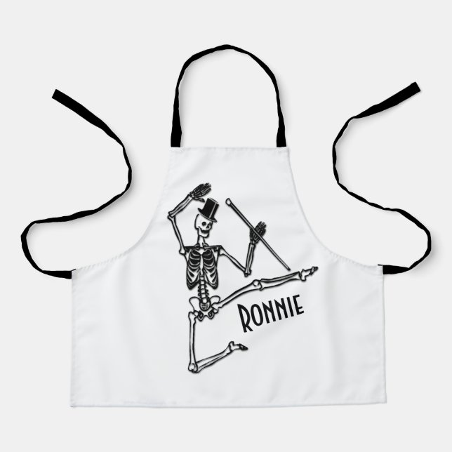 Dancing Skeleton with Name Apron (Front)