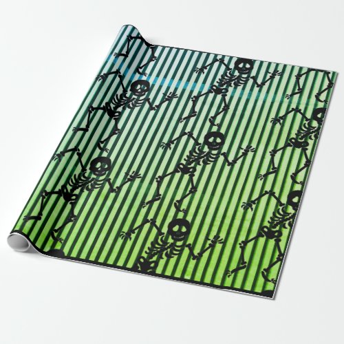 DANCING SKELETON WITH STRIPES Wrapping Paper