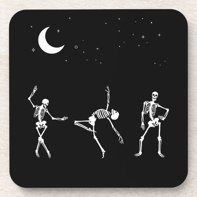 Dancing Skeletons Beverage Coaster (Front)