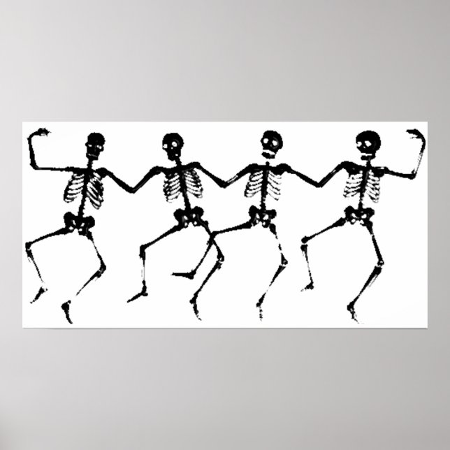 Dancing Skeletons (blacknwhite) Poster (Front)