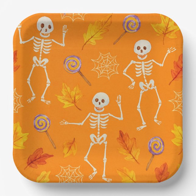  Dancing Skeletons, by Natasha Us   Paper Plates (Front)