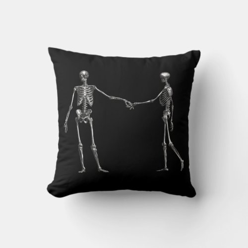 Dancing Skeletons Couple Throw Pillow