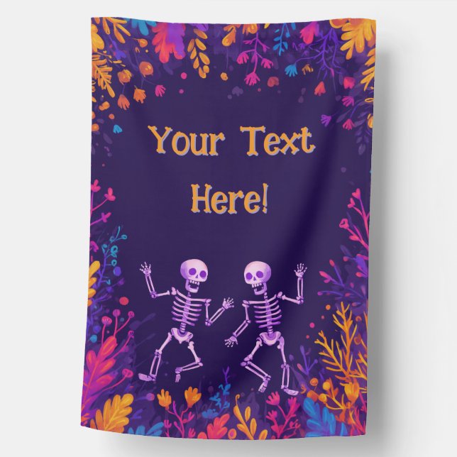 Dancing Skeletons Customizable Flag (Front)