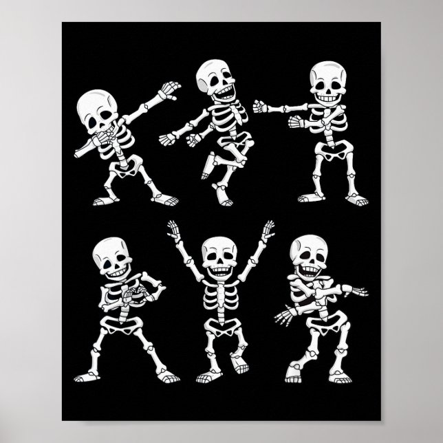 Dancing Skeletons Dance Challenge Boys Girl Kids H Poster (Front)