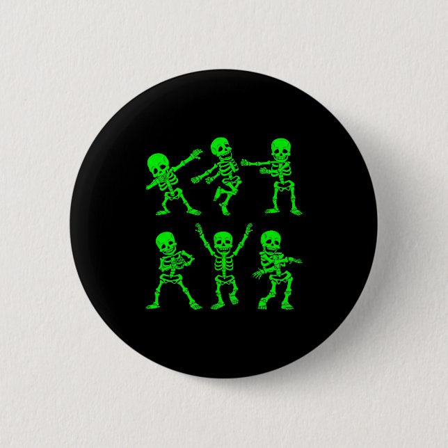 Dancing Skeletons Dance Challenge Girl Boys Kids H Button (Front)