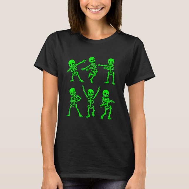 Dancing Skeletons Dance Challenge Girl Boys Kids H T-Shirt (Front)