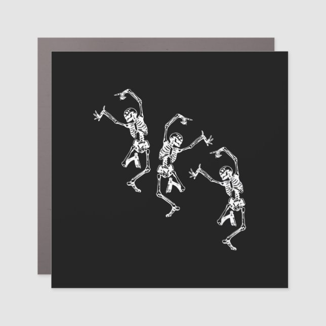 Dancing Skeletons Dance Challenge Halloween Gift Car Magnet (Front)