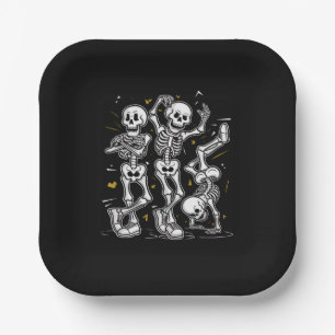 Dancing Skeletons Dance Challenge Halloween Paper Plates