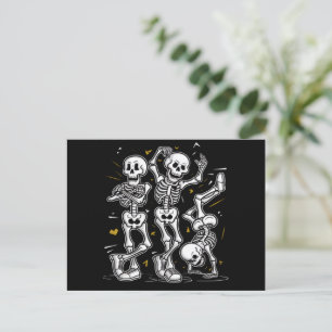 Dancing Skeletons Dance Challenge Halloween Postcard
