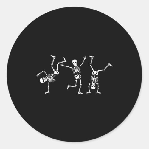 Dancing Skeletons Dance Challenge Halloween Scary  Classic Round Sticker