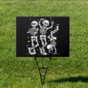 Dancing Skeletons Dance Challenge Halloween Sign