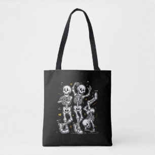 Dancing Skeletons Dance Challenge Halloween  Tote Bag
