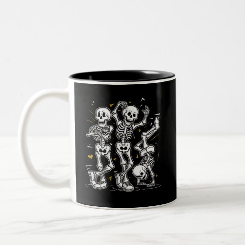 Dancing Skeletons Dance Challenge Halloween  Two_Tone Coffee Mug