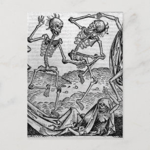 Dancing skeletons, 'Dance of Death' Postcard