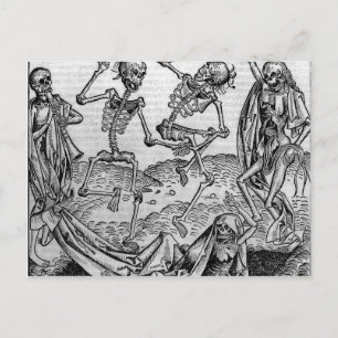 Dancing skeletons, 'Dance of Death' Postcard