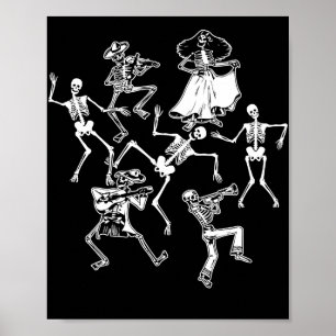 Dancing Skeletons Day Of Dead Poster
