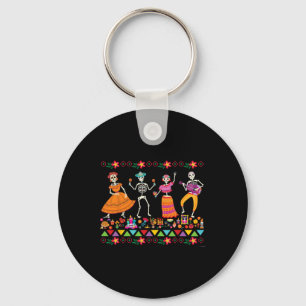 Dancing Skeletons Day Of The Dead Mexican Dia De L Keychain