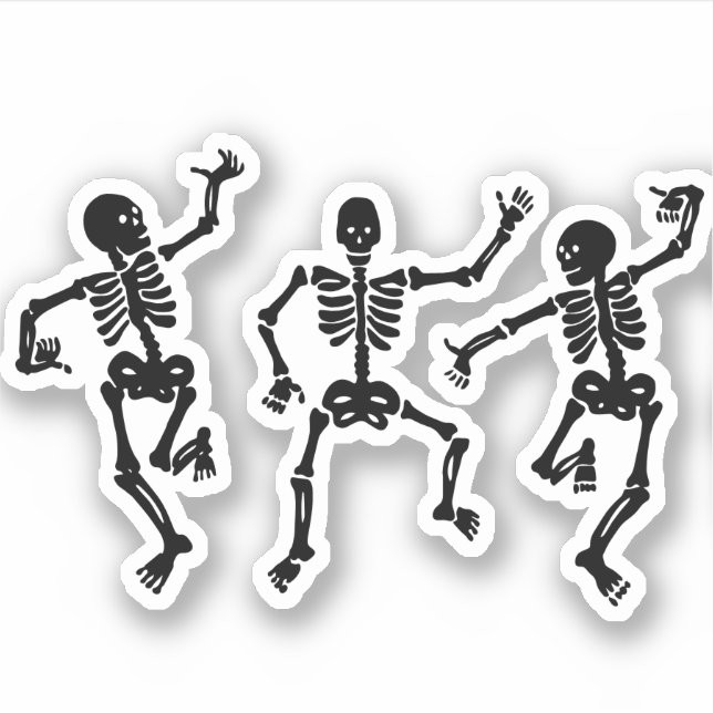 Dancing Skeletons design Sticker (Front)