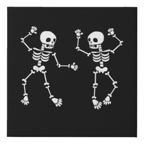 Dancing Skeletons Funny Dancing Lover Halloween Faux Canvas Print