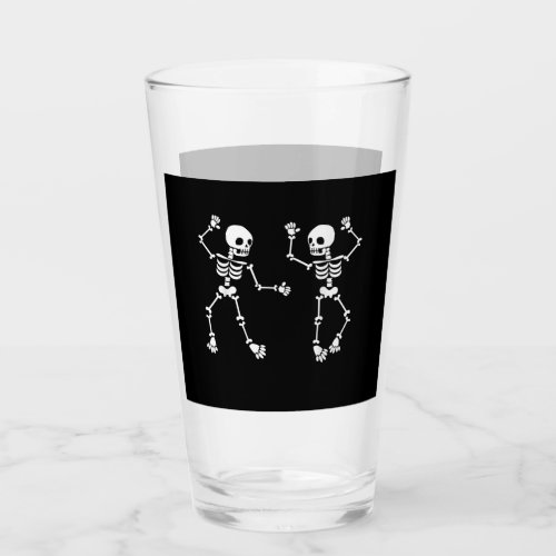 Dancing Skeletons Funny Dancing Lover Halloween Glass