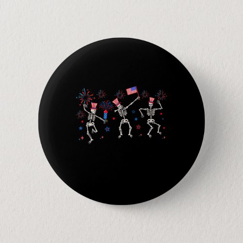 Dancing Skeletons Funny Fourth Of July  Button