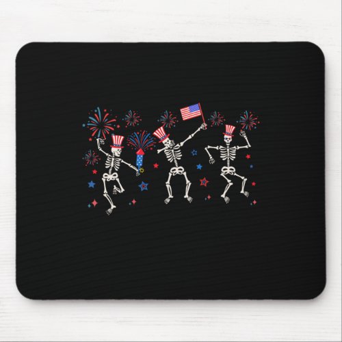 Dancing Skeletons Funny Fourth Of July  Mouse Pad