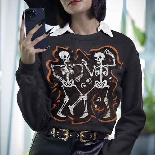 Dancing Skeletons Funny Halloween Party Sweatshirt